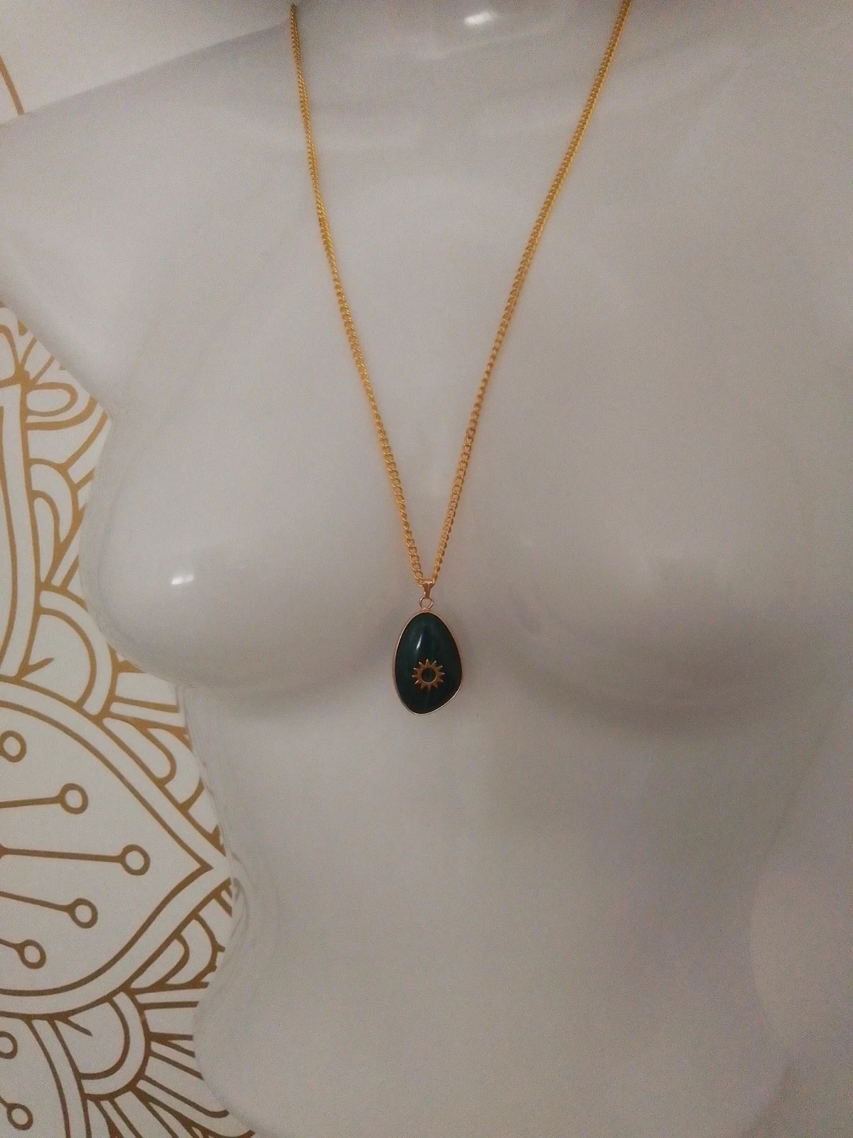 Collar de piedra malaquita – photo 3